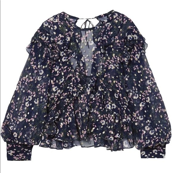 ISABEL MARANT silk Ruffled Floral Blouse - Picture 5 of 15